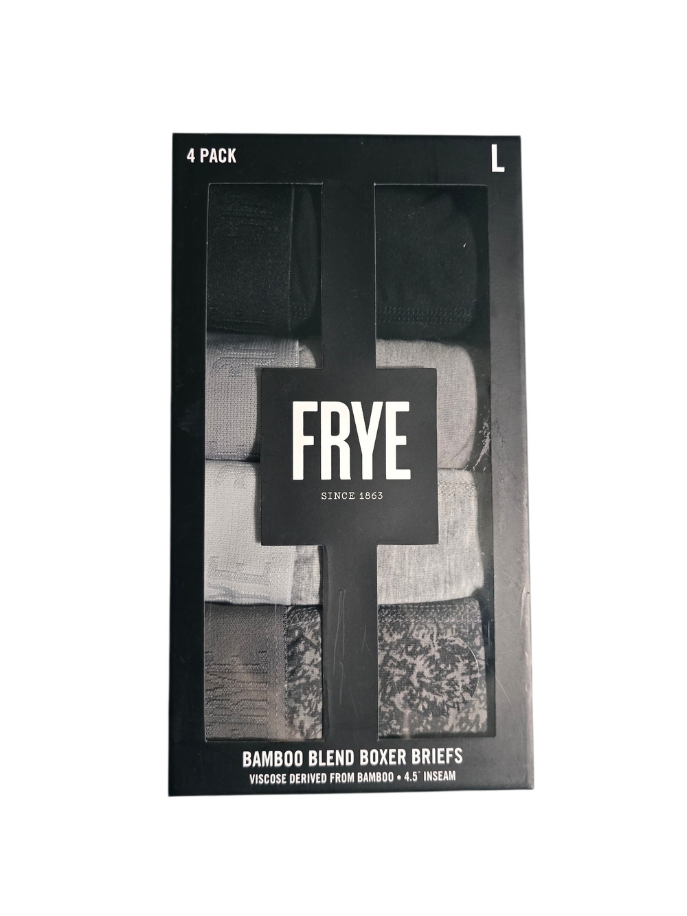 FRYE Bamboo Blend Boxer Briefs 4 Pack New Large Soft Earth Tone Colors